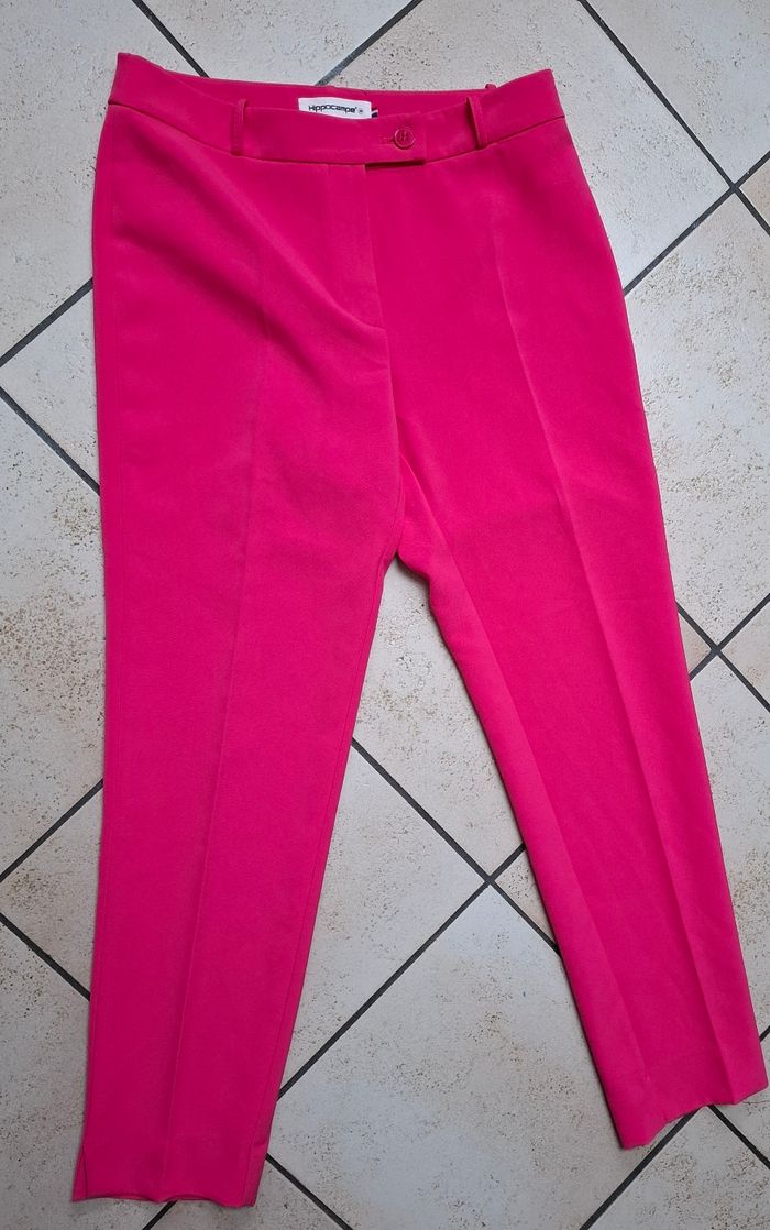Bel ensemble pantalon gilet hippocampe 38 fuschia - photo numéro 5