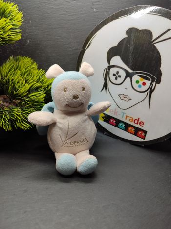 Doudou coccinelle écru bleu peluche aderma a-derma beige rose Aile Pois Avoine