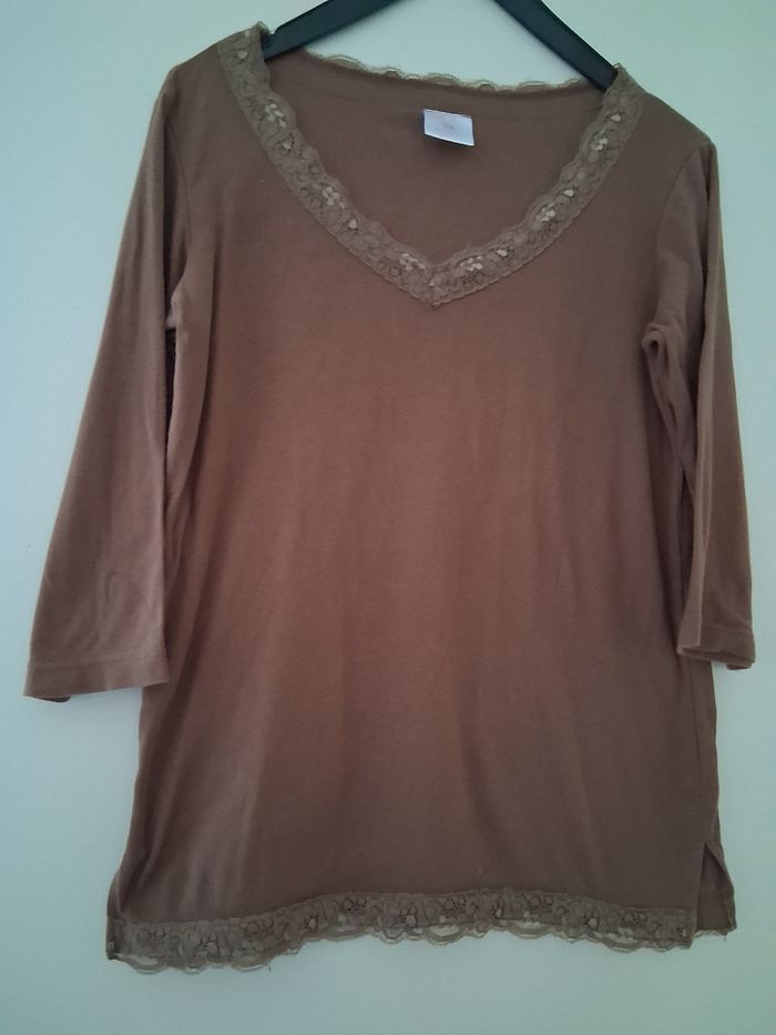 T-shirt manches longues marron " t- 38-40"