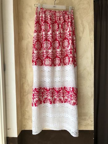 Jupe longue bimatiere à motifs vintage S