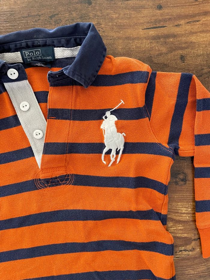 Polo à rayures oranges et bleues - photo numéro 2