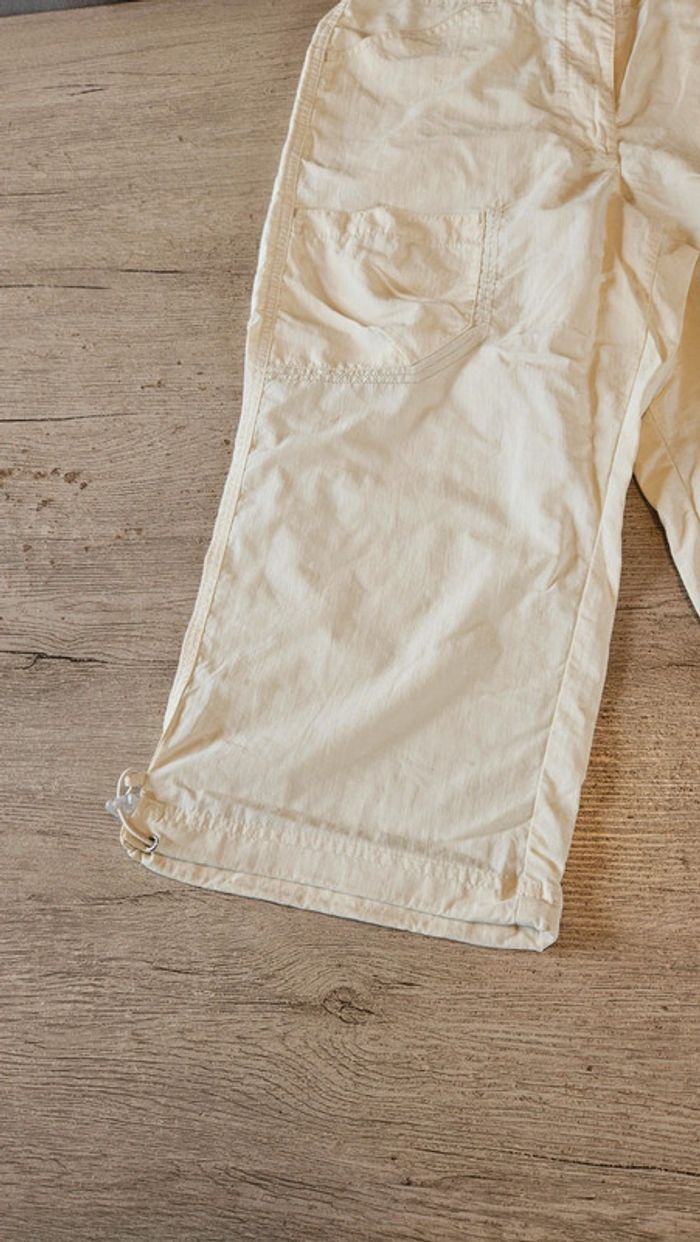 Pantacourt beige clair, en toile, taille M 40/42, Enrico Mori, neuf - photo numéro 4
