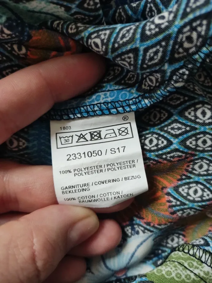 Robe mi-longue à bretelles motifs graphiques et fleuris multicolore taille 48 - photo numéro 9