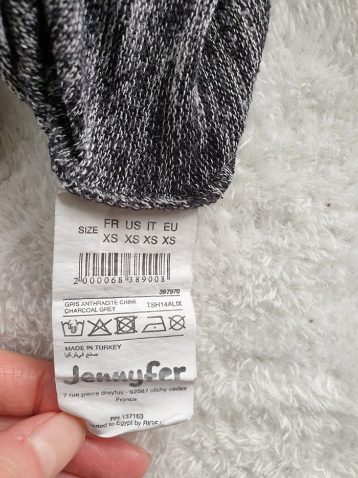 T-shirt manches 3/4 fille gris XS - photo numéro 8