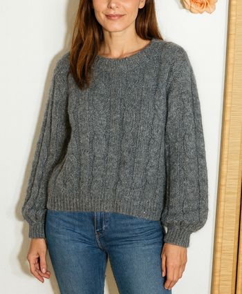 Pull femme torsadé gris anthracite - laine taille 42-44