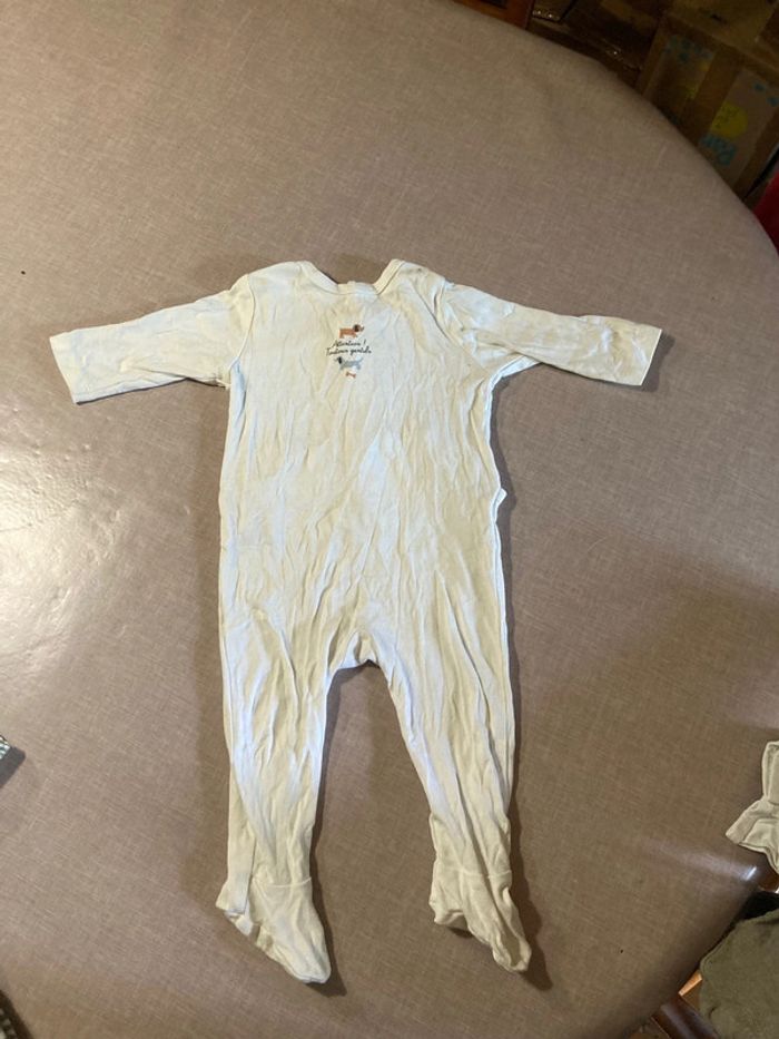 Combinaison écrue Bout’chou 9 mois - “Attention toutous gentils”