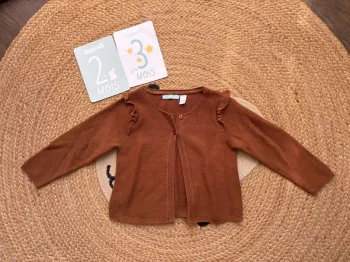 Gilet marron coton Obaibi 23 mois 2 ans