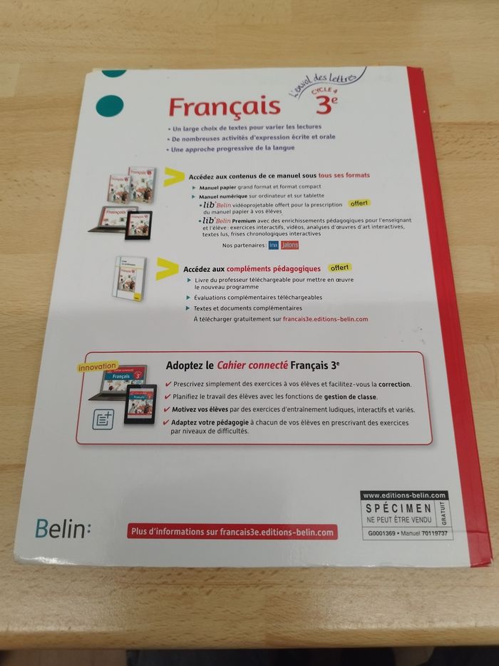 Collectif
Français 3éme livre de l'élève - Format compact - Nouveau programme 2016 - photo numéro 2