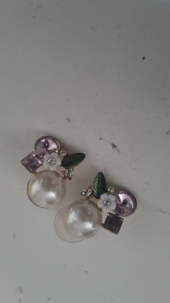 Boucles d'oreilles perles métal or