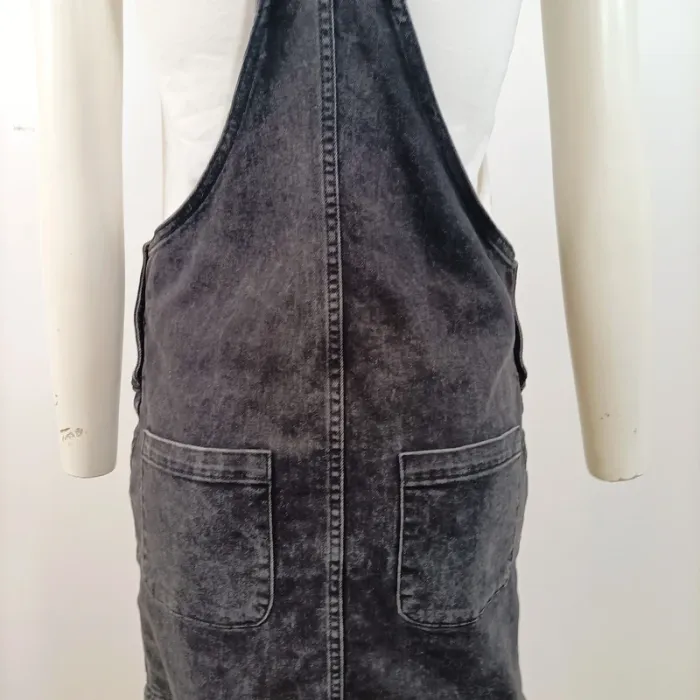 Salopette robe en jean gris délavé Miss Liberto – style vintage décontracté taille 16 ans A770 - photo numéro 5