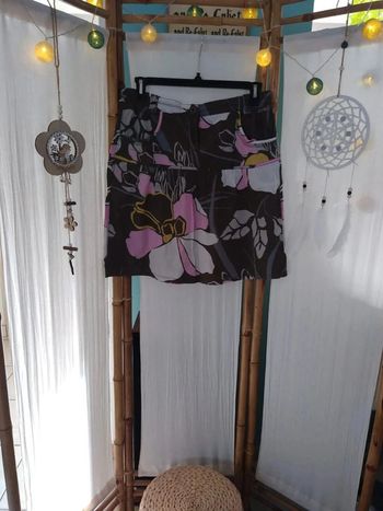 Jupe esprit marron et rose taille 40