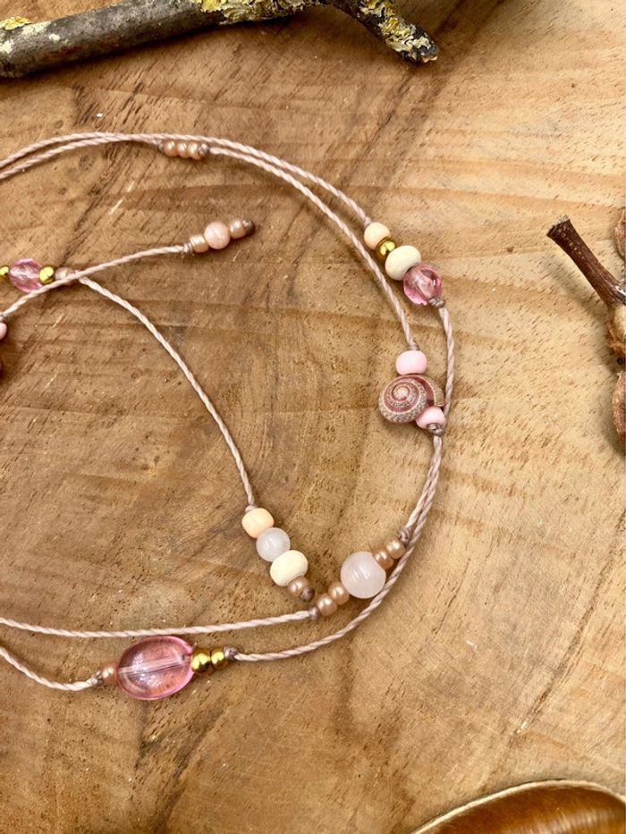 Bijou de cheveux - ateba - macramé pierre de Lune et Quartz - photo numéro 2