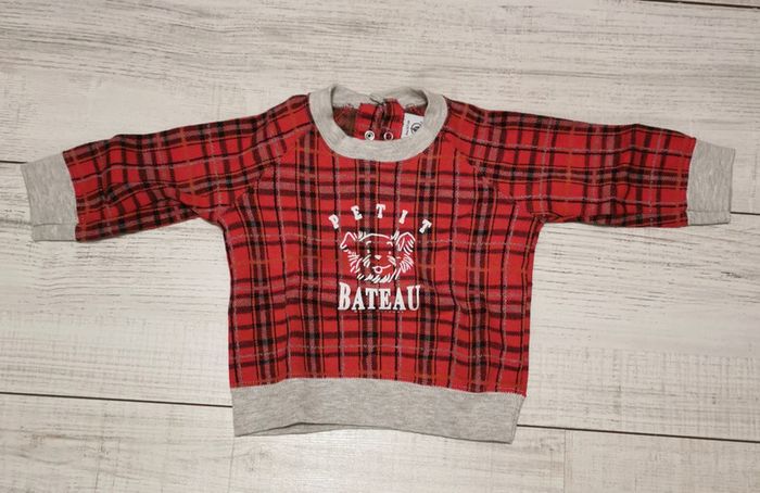 Sweat petit bateau tartan 6 mois
