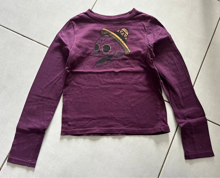 Tee shirt manches longues violet Kiabi 4 ans