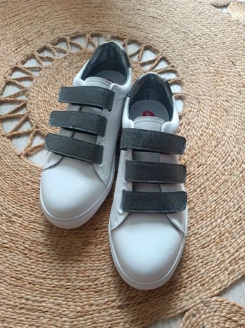 Baskets blanches cuir scratch argentés Edith Bons Baisers de Paname Taille 40 Neuf dans sa boîte