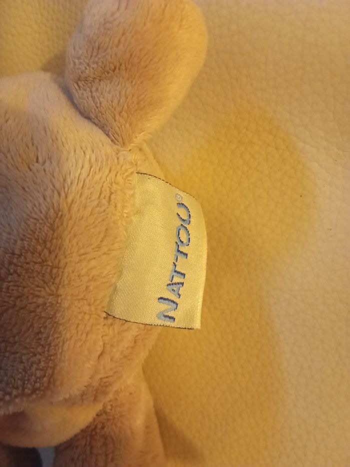 Doudou lapin jollymex Nattou beige marron clair vintage billes - photo numéro 6