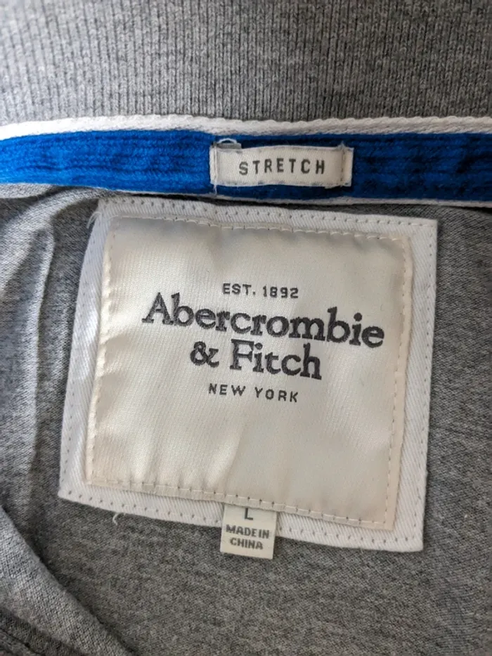 Polo Abercrombie & Fitch - gris/bleu - photo numéro 7