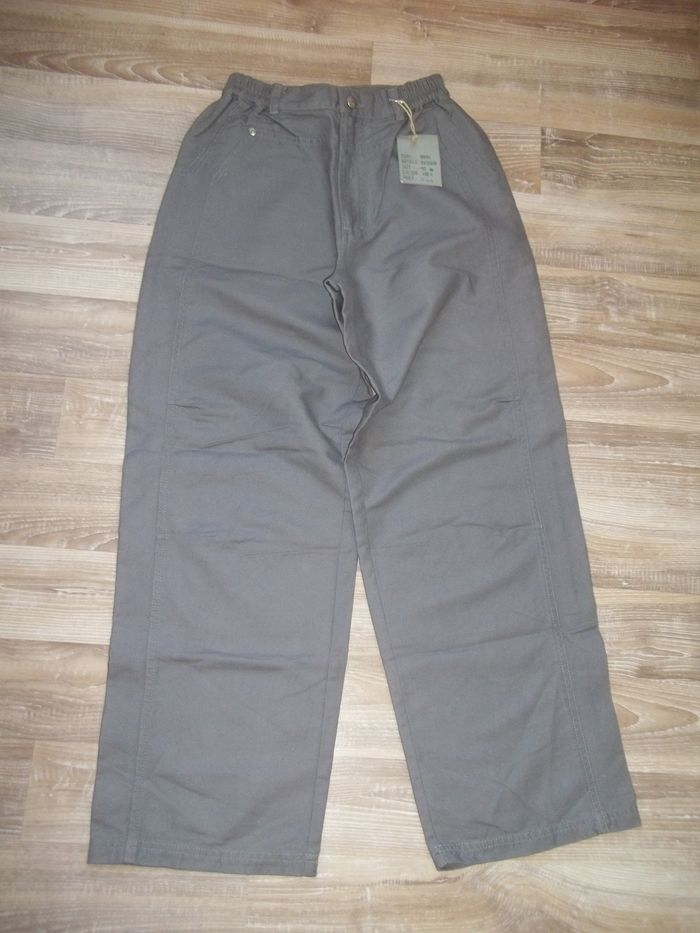 Pantalon toile gris No-No 12 ans neuf (Pant4)