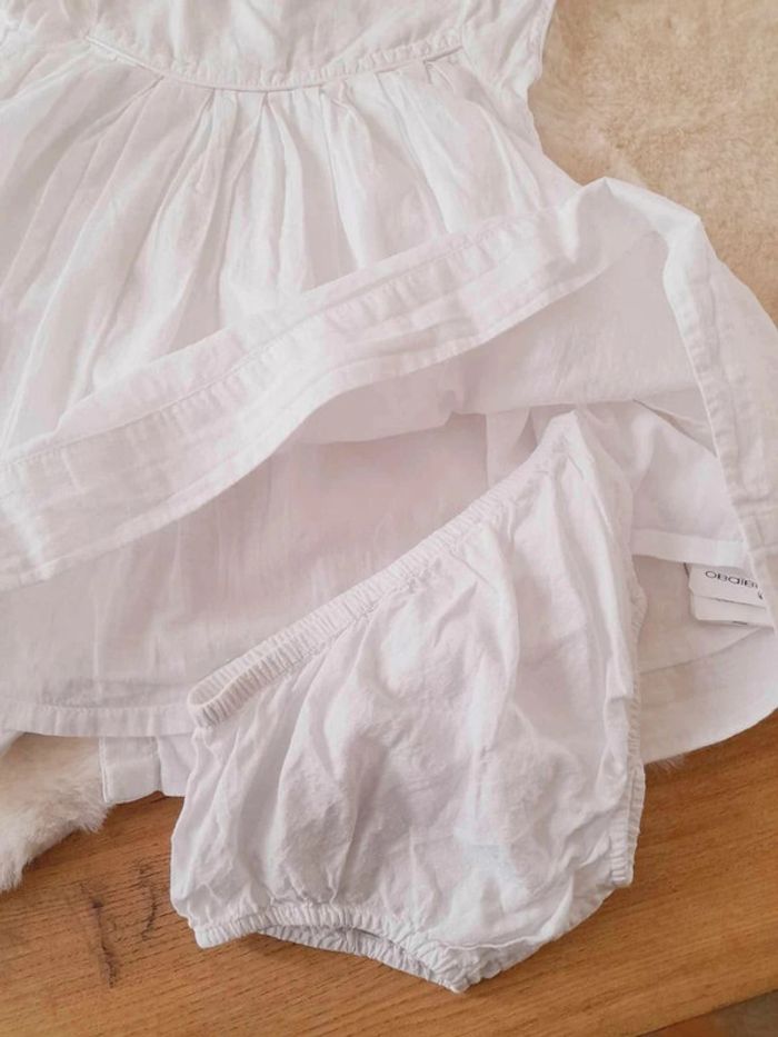Robe blanche + culotte 12 mois Obabi neuve - photo numéro 3