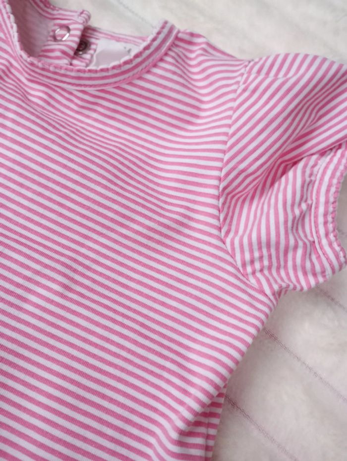 T-shirt 80 cm rose et blanc - photo numéro 3