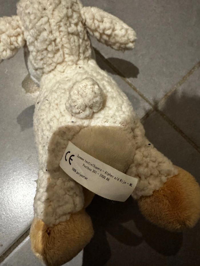 Peluche mouton - Zeeman - Happy Horse - Dimensions: 22 cm * 18 cm - Blanc, crème & marron - photo numéro 5