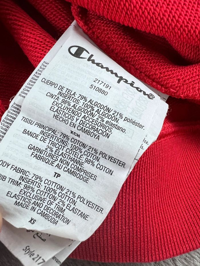 Pull Sweat Rouge Champion – Taille XS - photo numéro 15
