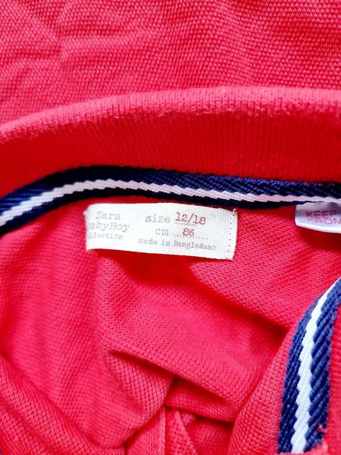 Zara - Polo manches courtes - Rouge framboise (18 mois) - photo numéro 4