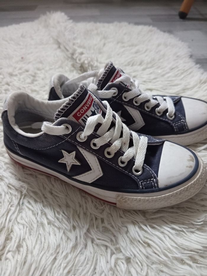 Converses basses enfant bleues
