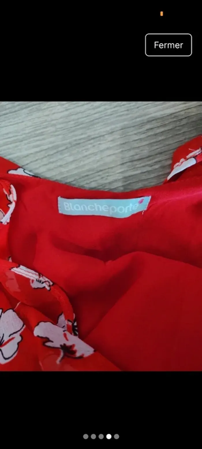 Robe midi rouge à volant taille 36 - photo numéro 4