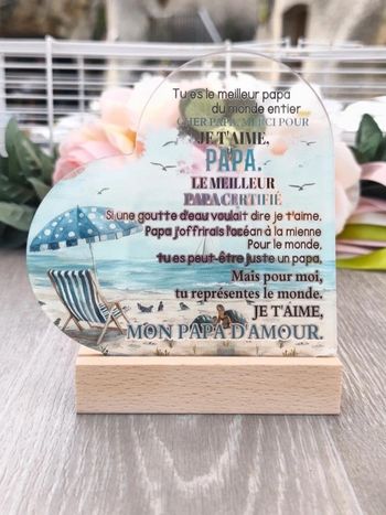 Plaque cœur " PAPA "