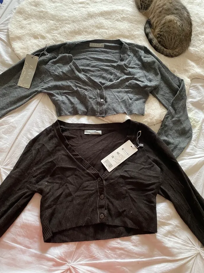Lot de 2 pulls manches longues crop top - photo numéro 2