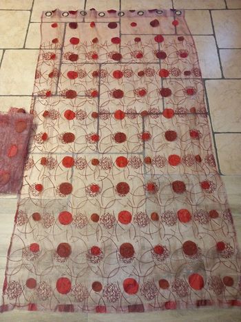 Lot paire voilages organza rouge bordeaux 140x240 leroy merlin