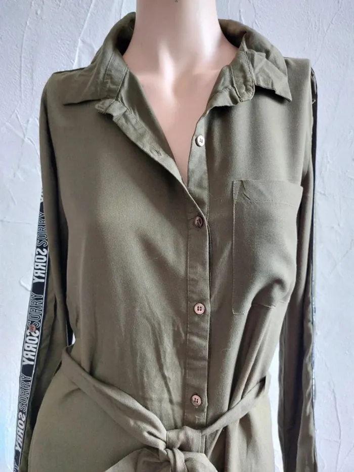 Robe chemise kaki à manches longues Taille S - photo numéro 2