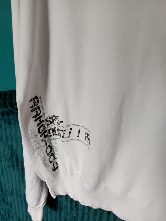 Pull homme été en maille fine coton blanc - photo numéro 4