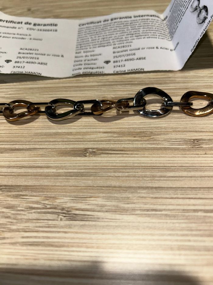 Bijoux Victoria collier lurex cristal rock sil + bracelet ionisé couleur or et rose - photo numéro 8