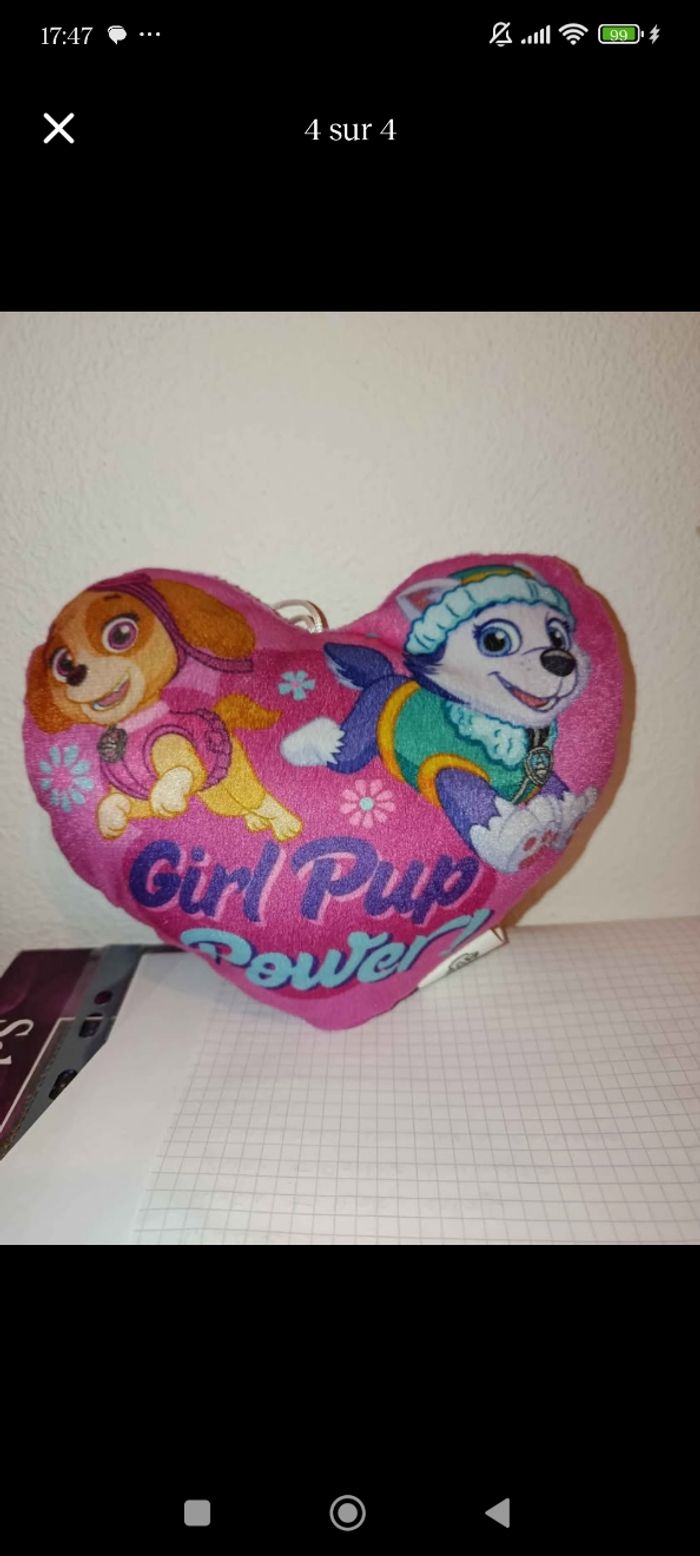 Petit coussin coeur pat patrouille