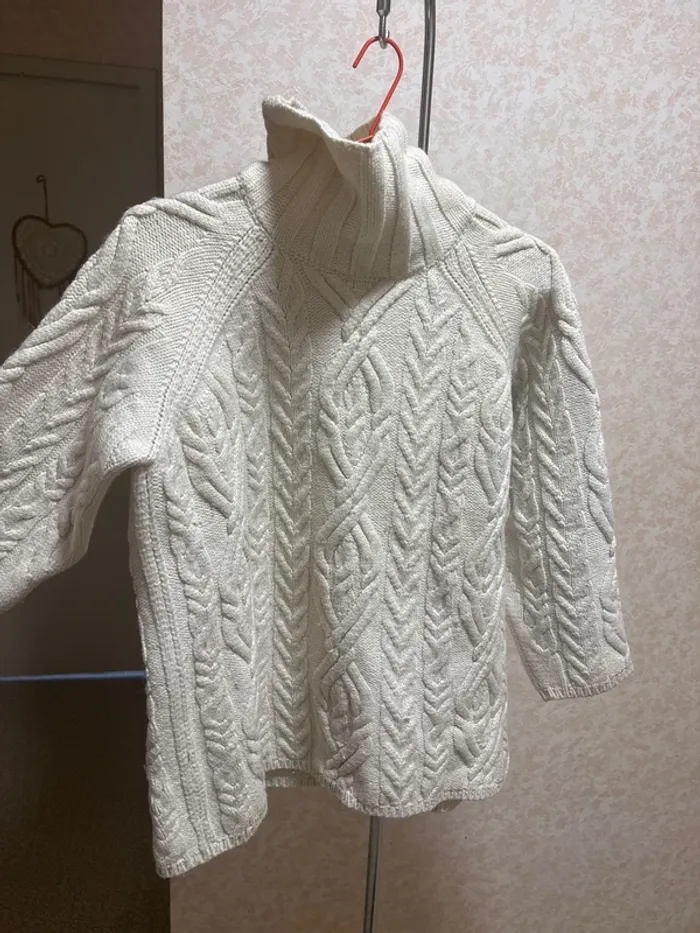 Pull Alain Manoukian, col roulé torsadé, laine et acrylique, taille 1(36)