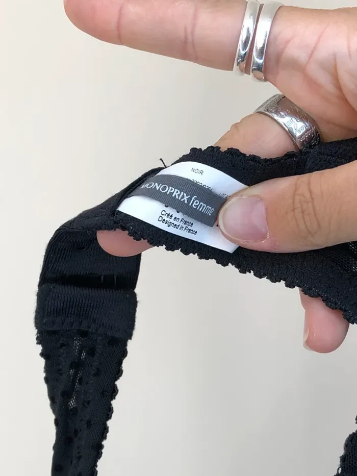 Soutien-gorge noir à pois Monoprix 90C - photo numéro 6