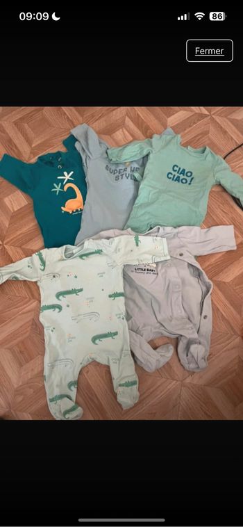 5 pyjamas coton 1 mois