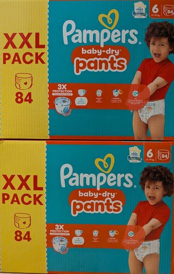 168 couches Pampers baby-dry pants taille 6 