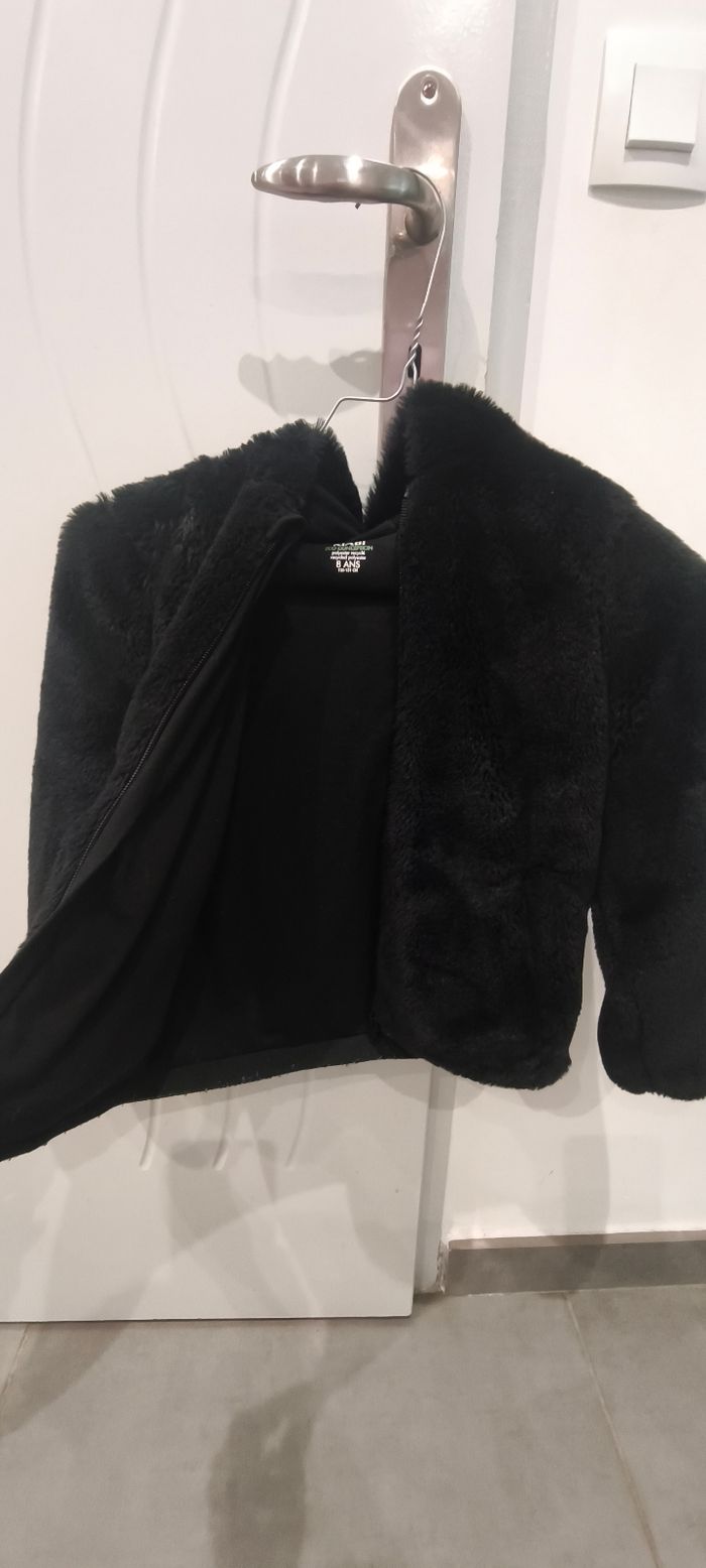 Manteau veste doudoune fourrure fille 8 ans - photo numéro 3