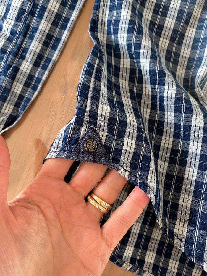 Chemise IZAC marine et blanche à carreaux taille M - photo numéro 7