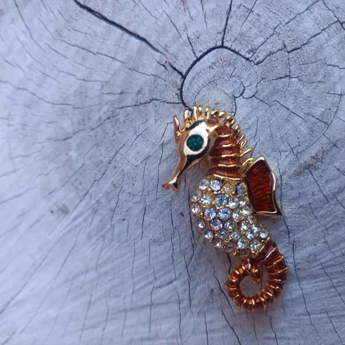 Broche vintage hypocampe