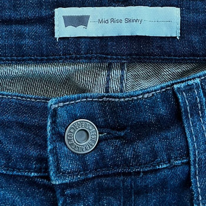 Jean/pantalon bleu marine Levi's Mid Rise Skinny, femme, taille W 26 (36 taille française) - photo numéro 7