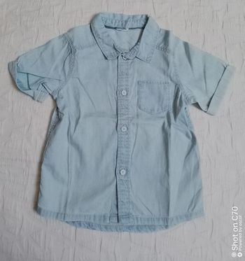 H&M chemise manches courtes jean légère