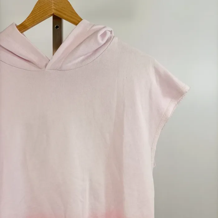 Sweat sans manches Promod rose dégradé à capuche en coton taille S neuf étiquette A1345 - photo numéro 2