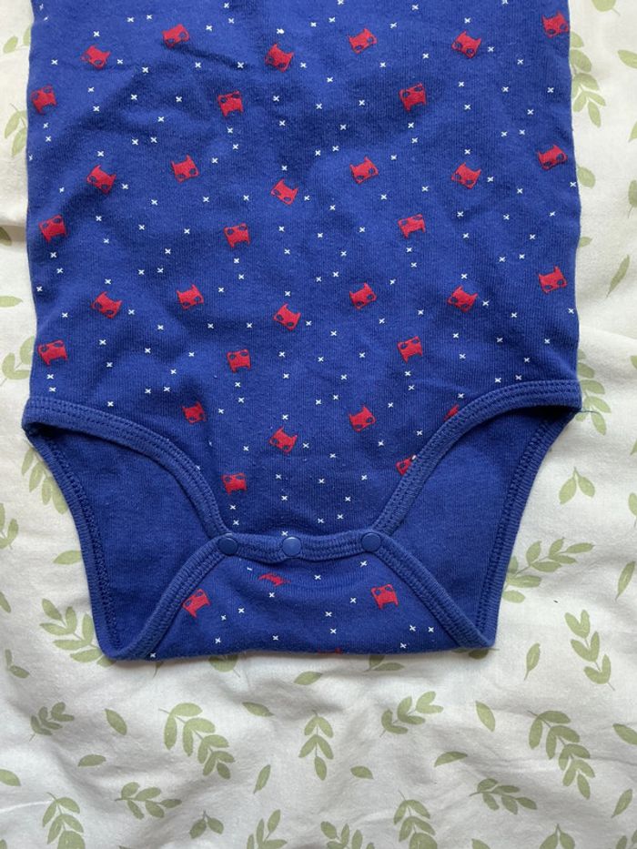 body manches courtes bleu motifs masques du pareil au même 12 mois - photo numéro 4