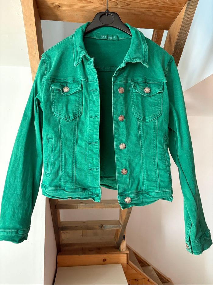 Veste en jean verte