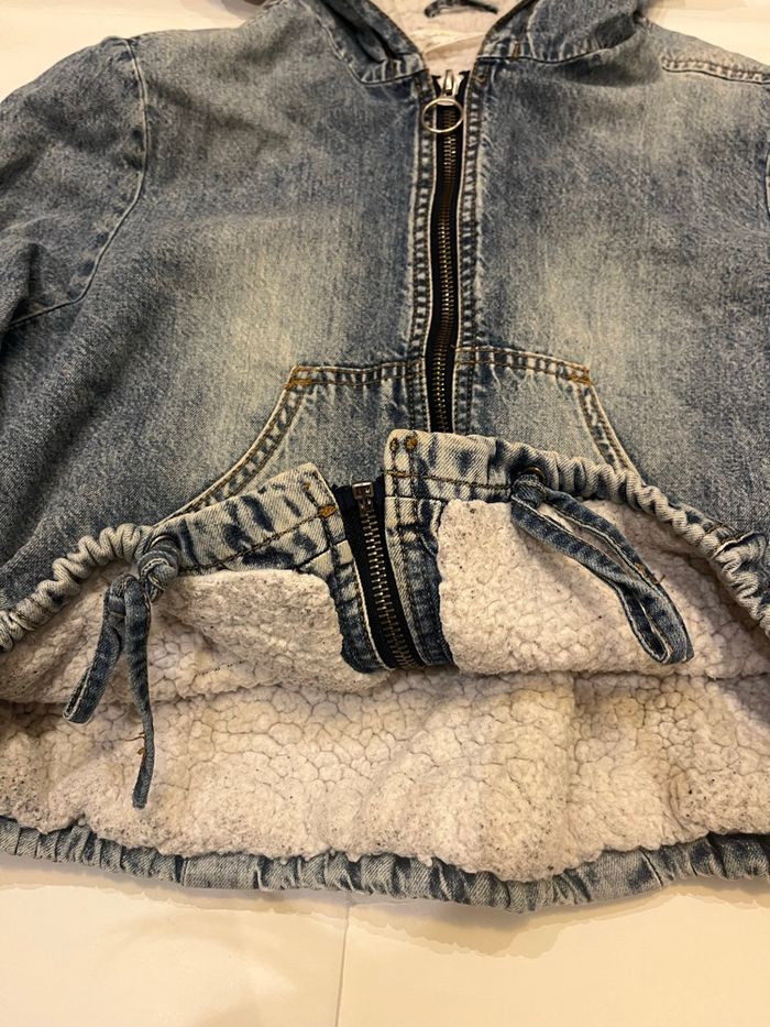 Veste en jean cropped resserrable moumoute perseption conception taille S/36 - photo numéro 5