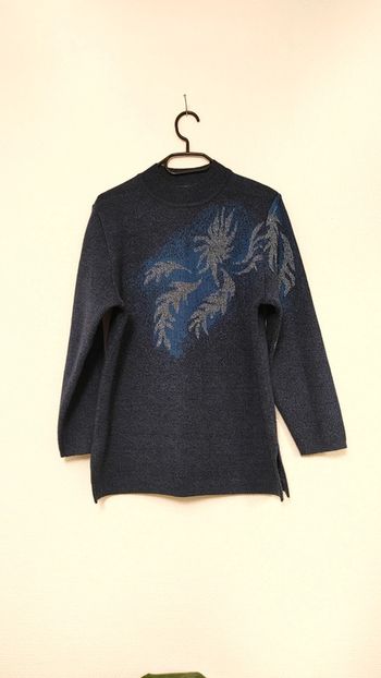 Magnifique pull épais hiver en laine acrylique et viscose berger du Nord S 36 ras du cou